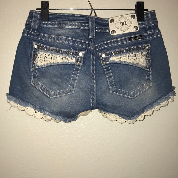 Miss Me Pants - Miss Me Signature Studded Lace Shorts Women’s 26